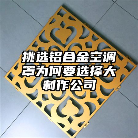 挑选铝合金空调罩为何要选择大制作公司