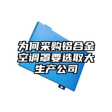 昌江区为何采购铝合金空调罩要选取大生产公司